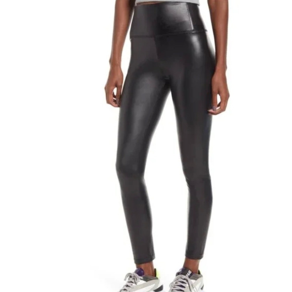 BP Vegan Leather Leggings High-Rise Ankle Length Solid Black Women's Size Small - Picture 1 of 11